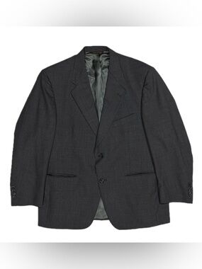 Vintage Bran Nogh Woolmark Union Made Grey Pinstripe Blazer Jacket Men’s 44S